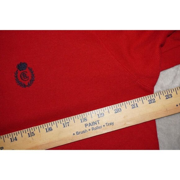 Vintage Chaps Ralph Lauren Long Sleeve Polo Shirt - Red -Preppy, Y2K, Streetwear - Picture 9 of 12